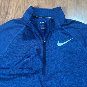 Nike Element 1/2 Zip Running Pullover Men S Blue Reflective Long Sleeve